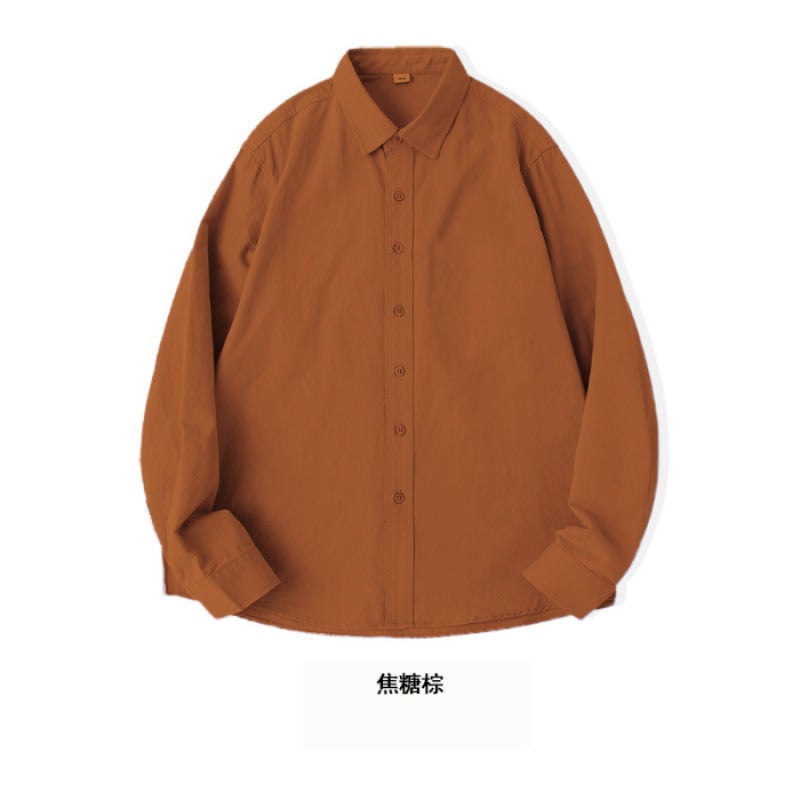 Factory 100% Washed Pure Cotton Pocketless Long-Sleeve Solid Color Women'S Shirt Loose Cardigan Jacket - Image 1